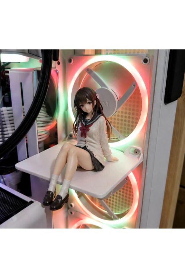 Stand Masaüstü Tutucu Organizer Beyaz Kasa İçi Figür Rafı 120x100 mm Oyun Pc Aksesuarı, Bilgisayar Standı (Vida ile gönderilir) Pratik Kullanım Yer Tasarrufu Sağlayan