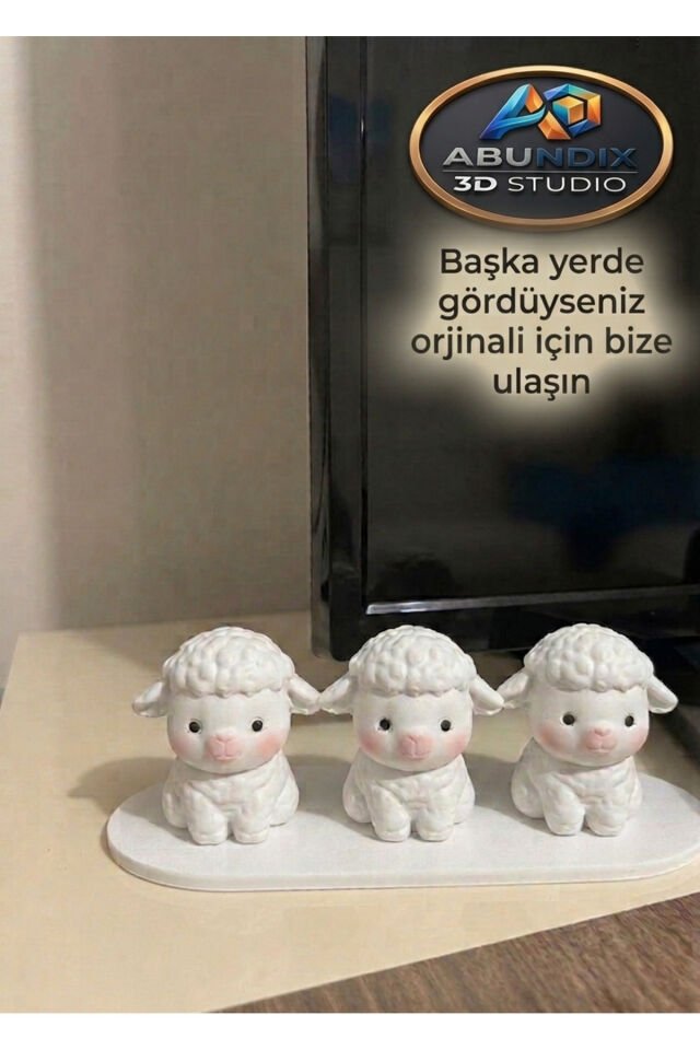 Dekoratif Obje ve Biblo Organizer Düzenleyici 3'LÜ Mini Kuzu Figürleri-Dekorasyon Süsü-Teraryum,Saksı Süsü Pratik Kullanım Yer Tasarrufu Sağlayan
