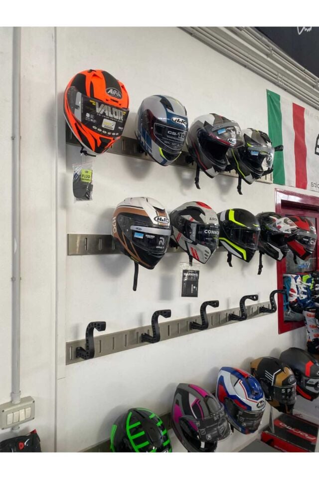 Motosiklet Teçhizat Tutucu Organizer Düzenleyici Kask & Mont | Duvar Askı Aparatı Pratik Kullanım Yer Tasarrufu Sağlayan