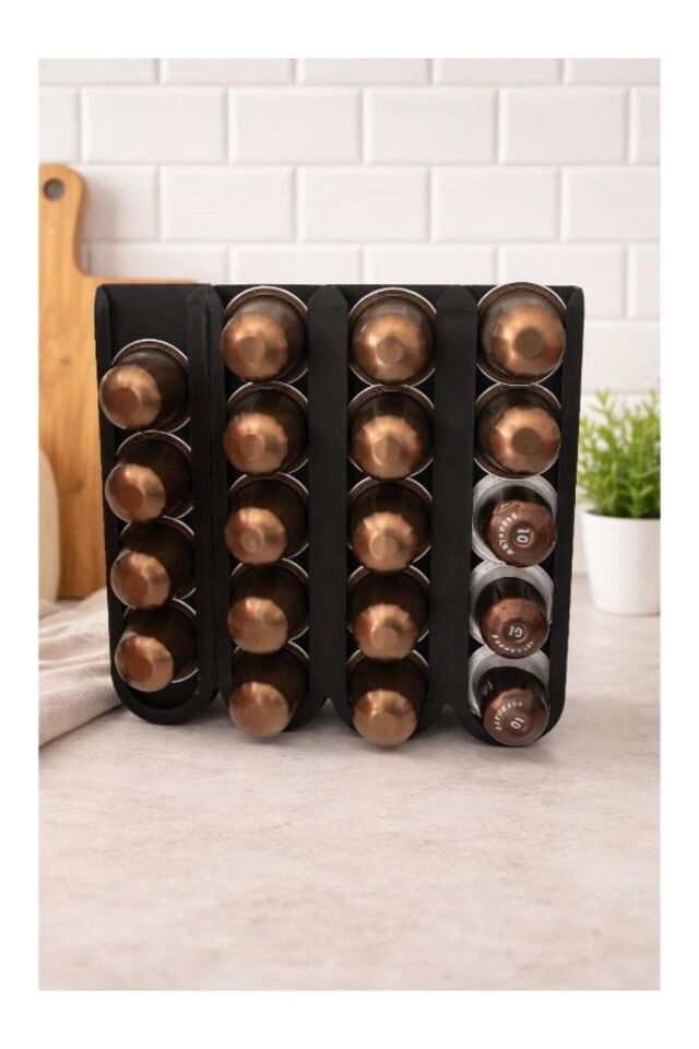 Çay & Kahve Makinesi Aksesuar Organizer Düzenleyici Nespresso Uyumlu Kapsül Tutucu - ( çift taraflı bantla gönderilir) Pratik Kullanım Yer Tasarrufu Sağlayan
