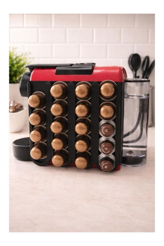 Çay & Kahve Makinesi Aksesuar Organizer Düzenleyici Nespresso Uyumlu Kapsül Tutucu - ( çift taraflı bantla gönderilir) Pratik Kullanım Yer Tasarrufu Sağlayan