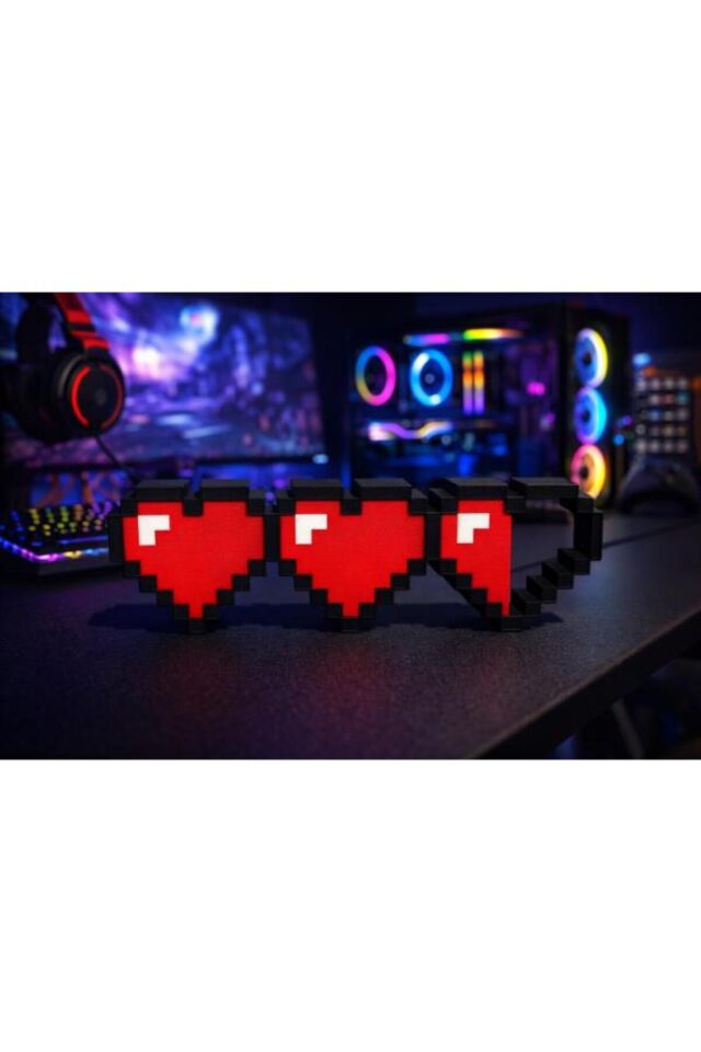 Dekoratif Obje ve Biblo Organizer Düzenleyici GAMER Kalp Süs Duvar Masaüstü Süsü -Oyuncu Sevgili Hediyesi Pratik Kullanım Yer Tasarrufu Sağlayan