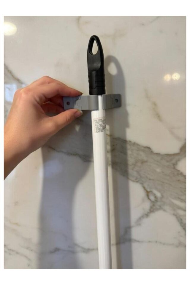 Paspas ve Mop Organizer Düzenleyici Duvar Tipi Süpürge & Tutucu – 1 adet Pratik Askı Aparatı(cift taraflı bantla gönderilir) Kullanım Yer Tasarrufu Sağlayan