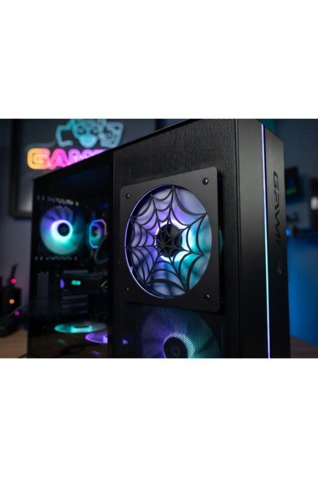 Yayıncı Aksesuarı Organizer Düzenleyici Gamer Setup Dekor – 3 ADET -Estetik Örümcek Fan Önü Kapak (120mm)-RGB PC Kasa Dekoru Pratik Kullanım Yer Tasarrufu Sağlayan