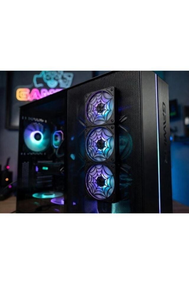 Yayıncı Aksesuarı Organizer Düzenleyici Gamer Setup Dekor – 3 ADET -Estetik Örümcek Fan Önü Kapak (120mm)-RGB PC Kasa Dekoru Pratik Kullanım Yer Tasarrufu Sağlayan