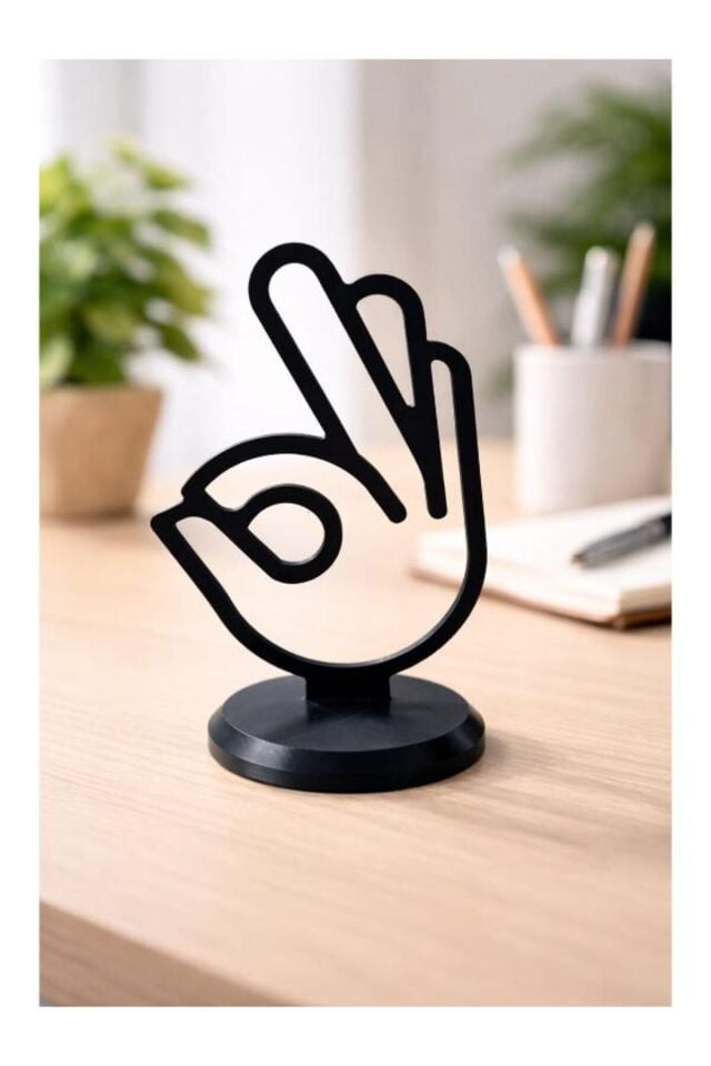 Dekoratif Obje ve Biblo Organizer Düzenleyici El İşareti Seti 3’lü | Modern Masa & Ofis Dekoru Minimal Tasarım 19CM Pratik Kullanım Yer Tasarrufu Sağlayan