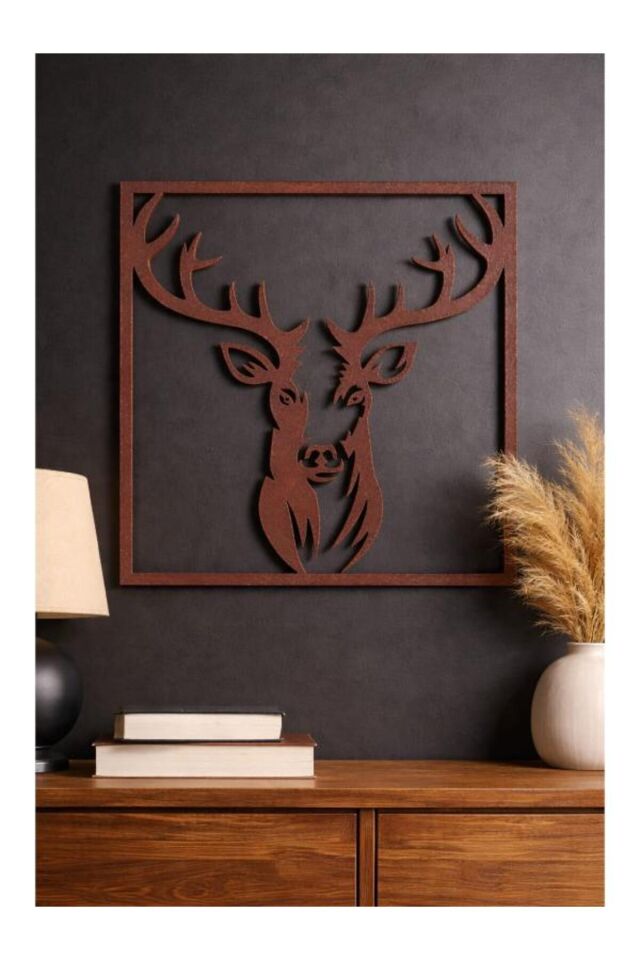 Duvar Dekorasyon Ürünü Organizer Düzenleyici Rustik Metal Geyik Dekoru – Modern & Country Tarz Dekoratif Süsü 21CM Pratik Kullanım Yer Tasarrufu Sağlayan