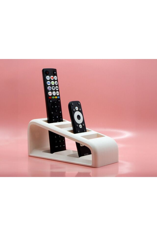 Stand Masaüstü Tutucu Organizer Kumanda Standı Uzaktan Düzenleyici 4 TV Kumandalık Modern Beyaz Pratik Kullanım Yer Tasarrufu Sağlayan
